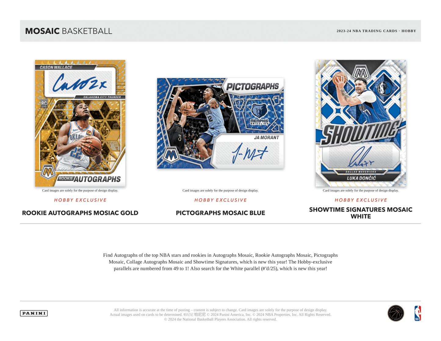Panini - 2023/24 Mosaic Basketball (NBA) - Hobby Box