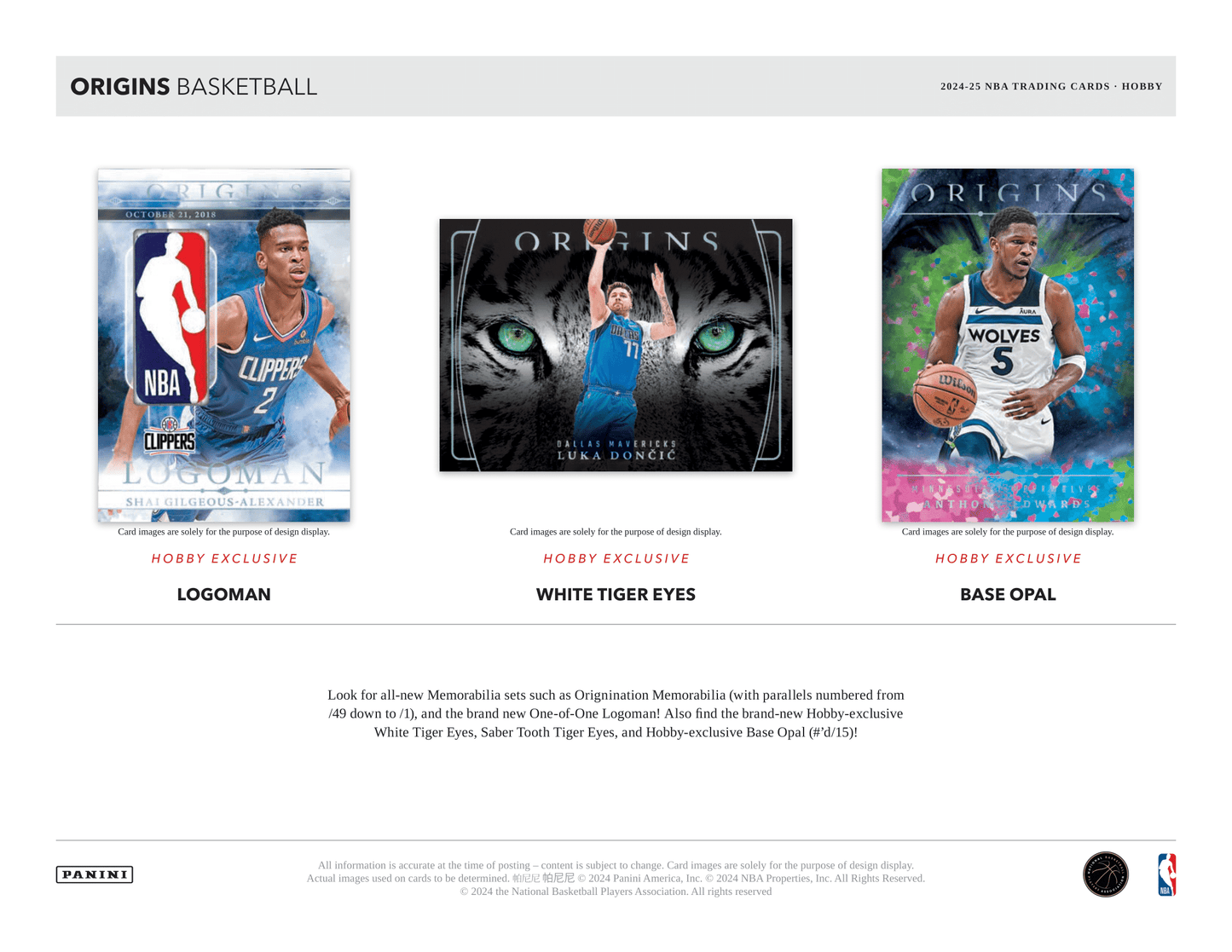 Panini - 2024/25 Origins Basketball (NBA) - Hobby Box
