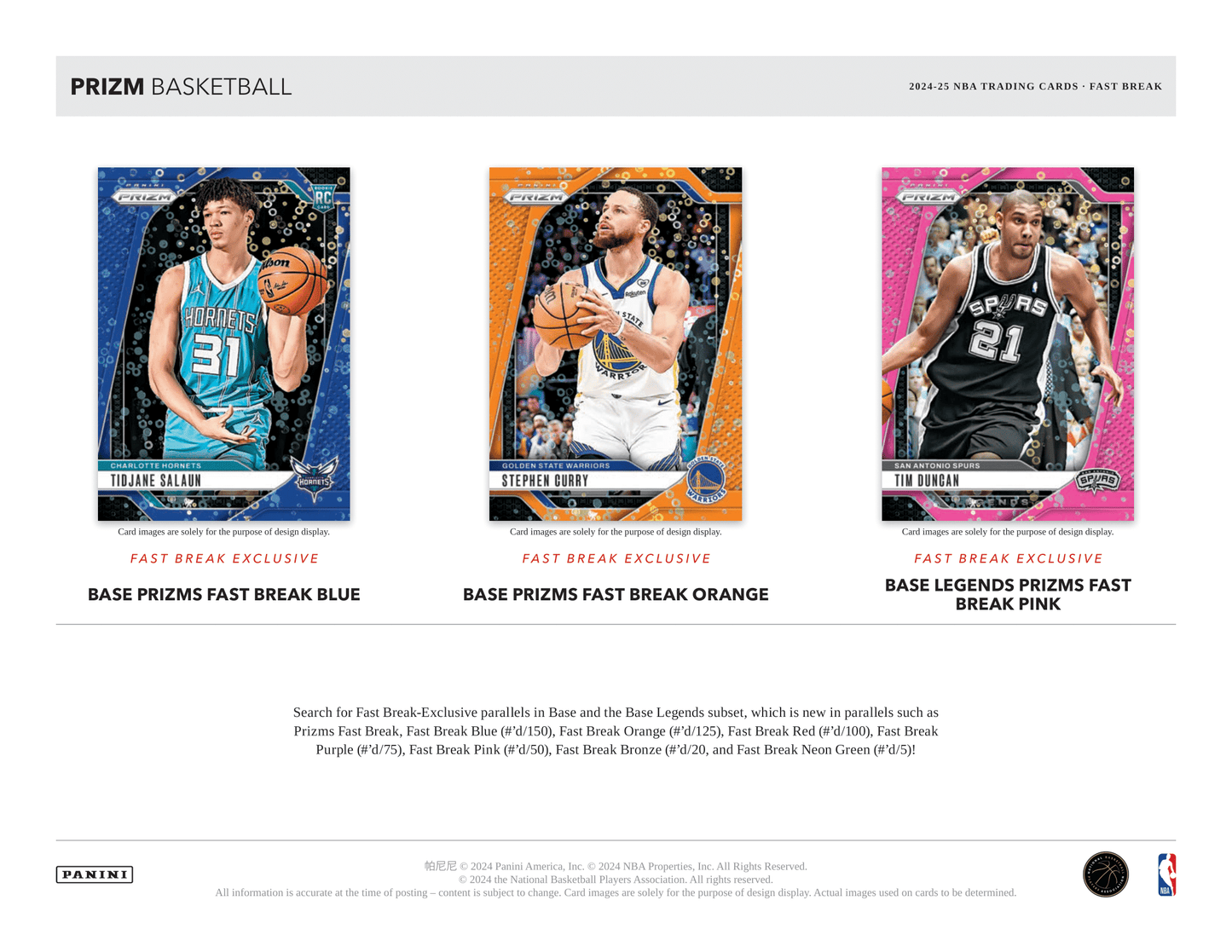 Panini - 2024/25 Prizm Fast Break Basketball (NBA) - Hobby Box