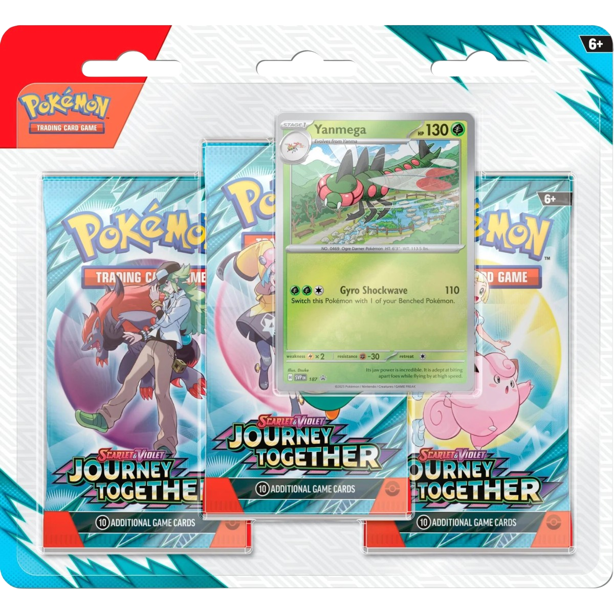 Pokemon TCG - Scarlet & Violet - Journey Together - 3-Pack Blister (Yanmega)