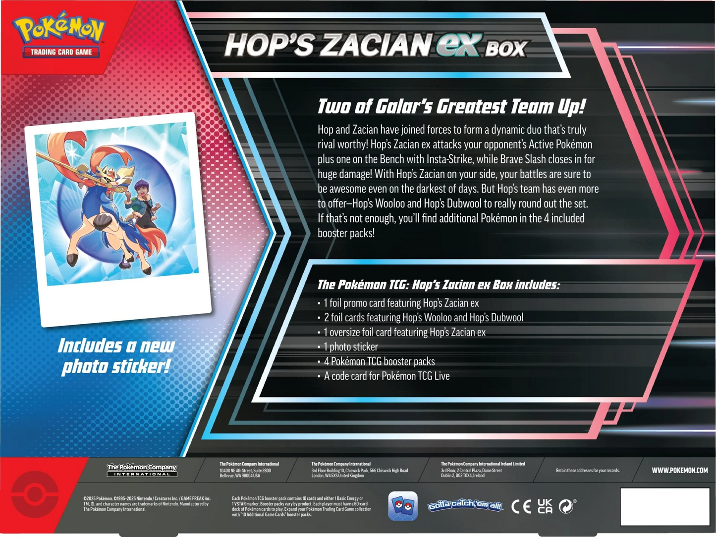 Pokemon TCG - Scarlet & Violet - Hop's Zacian Ex Collection Box