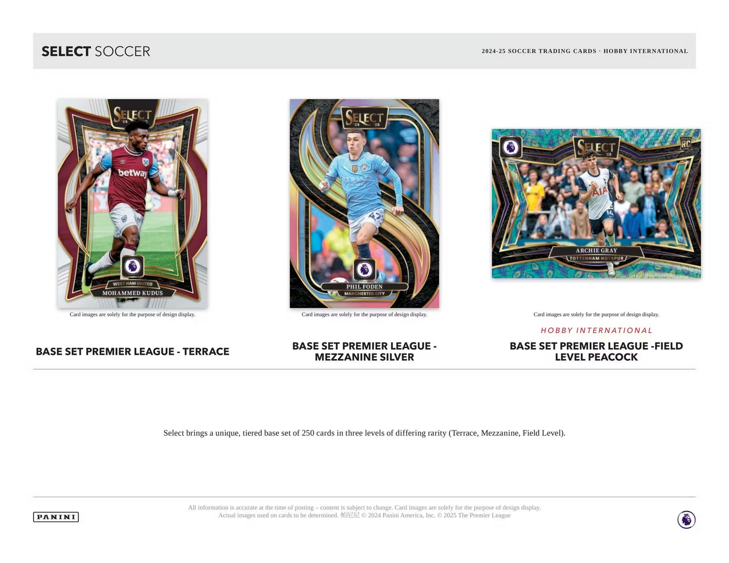 Panini - 2024/25 Select Premier League Football (Soccer) - International Hobby Box