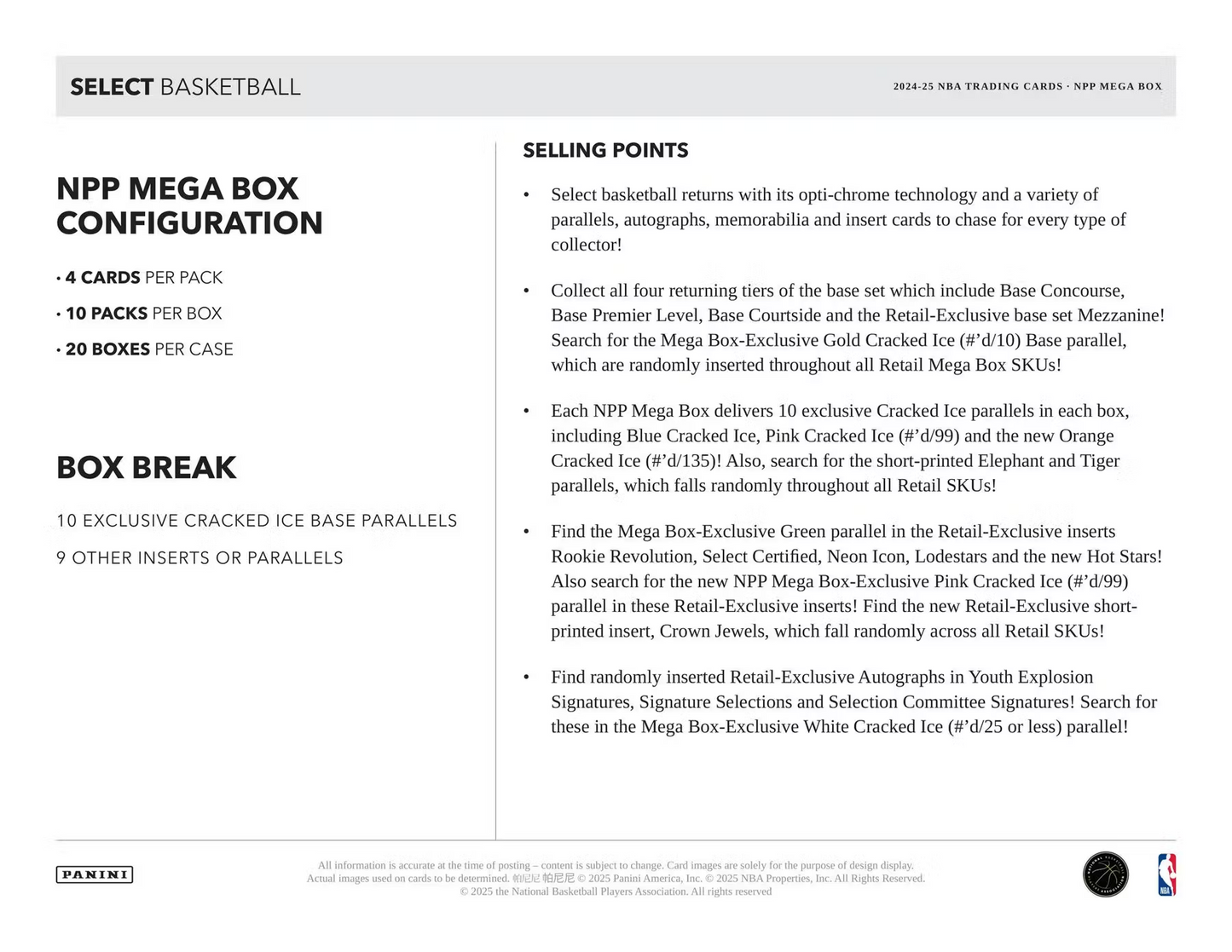 Panini - 2024/25 Select Basketball (NBA) - Mega Box