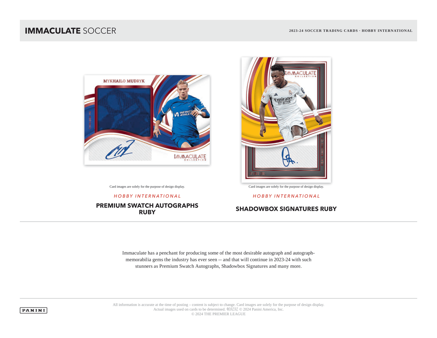 Panini - 2023/24 Immaculate Football (Soccer) - International Hobby Box