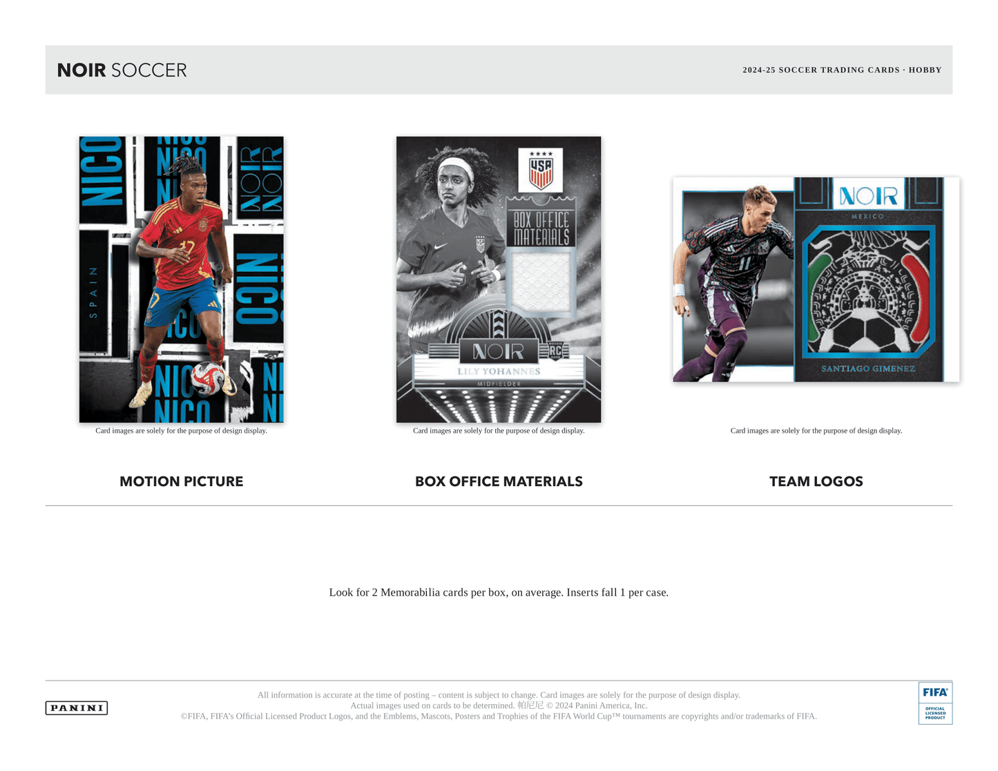 Panini - 2024/25 Noir Football (Soccer) - Hobby Box
