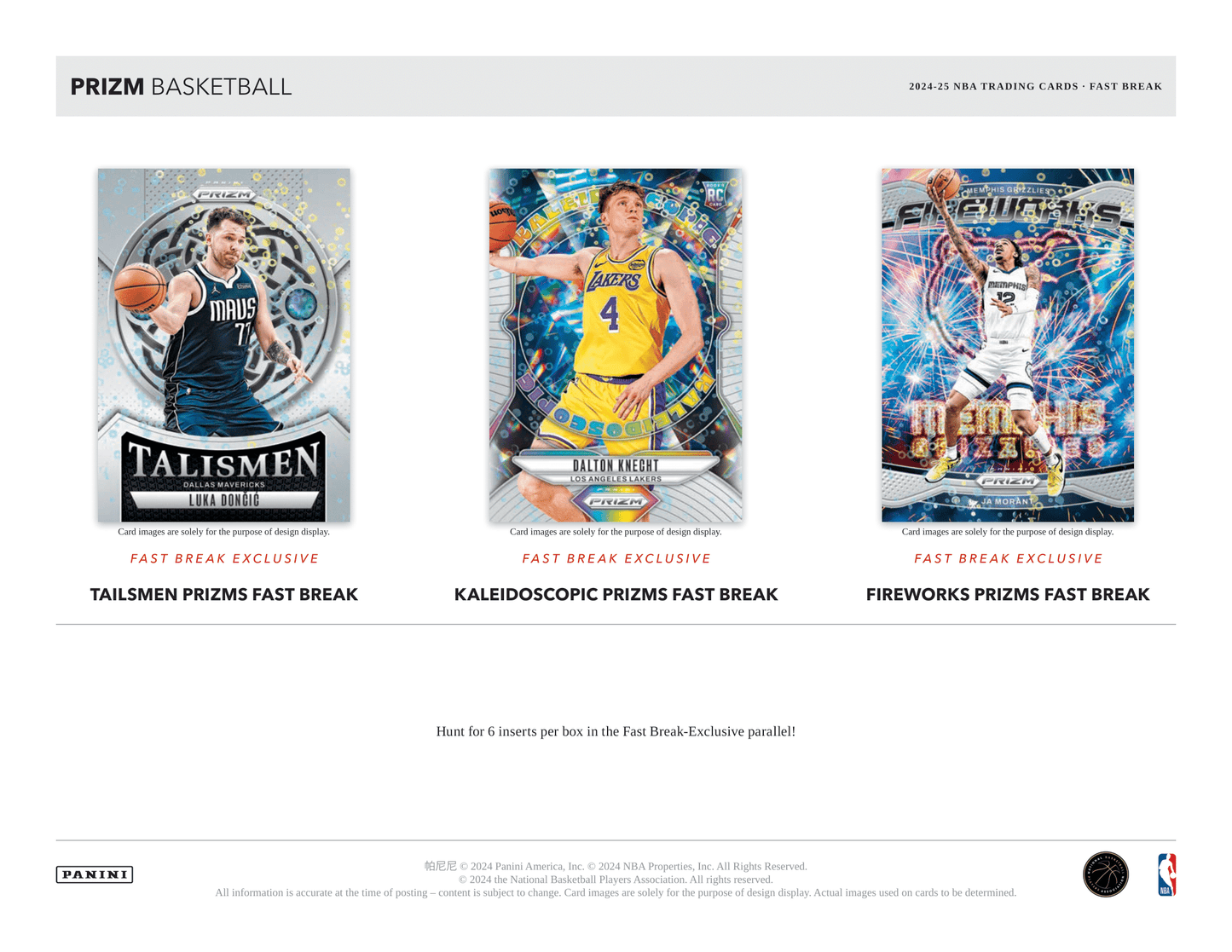 Panini - 2024/25 Prizm Fast Break Basketball (NBA) - Hobby Box