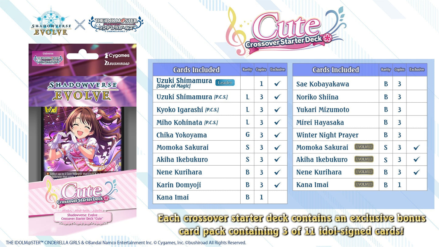 Shadowverse: Evolve - Crossover - The idolm@ster Cinderella Girls - Starter Deck Bundle
