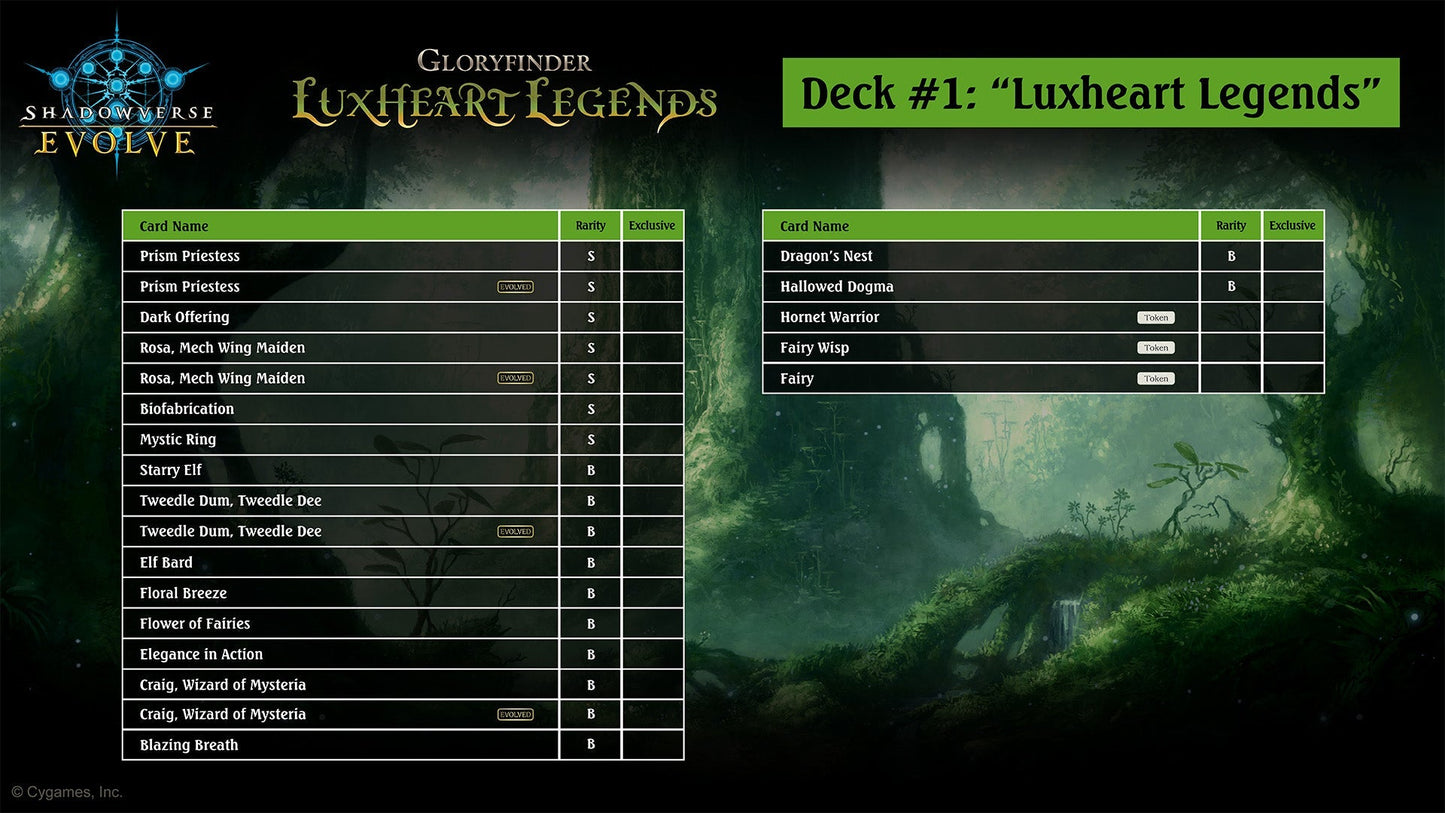 Shadowverse: Evolve - Gloryfinder - Luxheart Legends Starter Deck