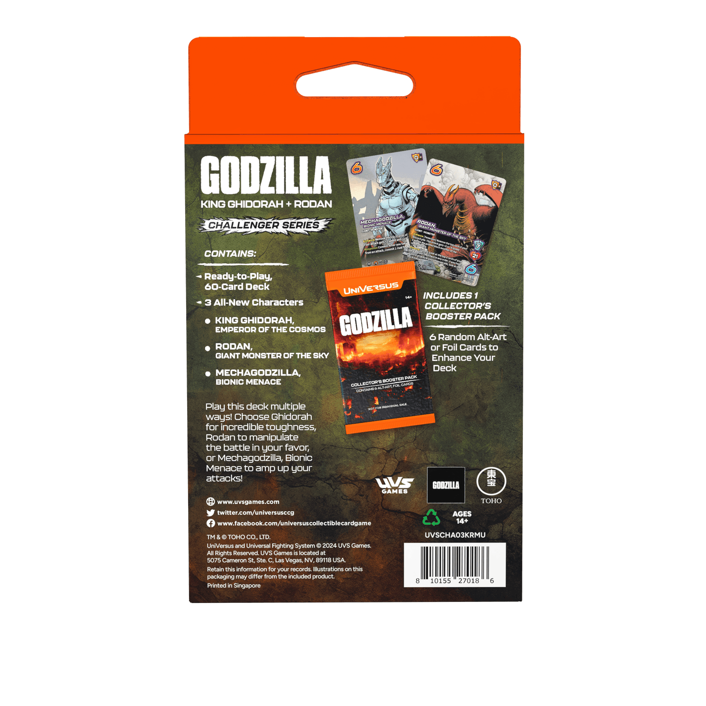 UniVersus CCG - Godzilla - King Ghidorah & Rodan Challenger Series Deck