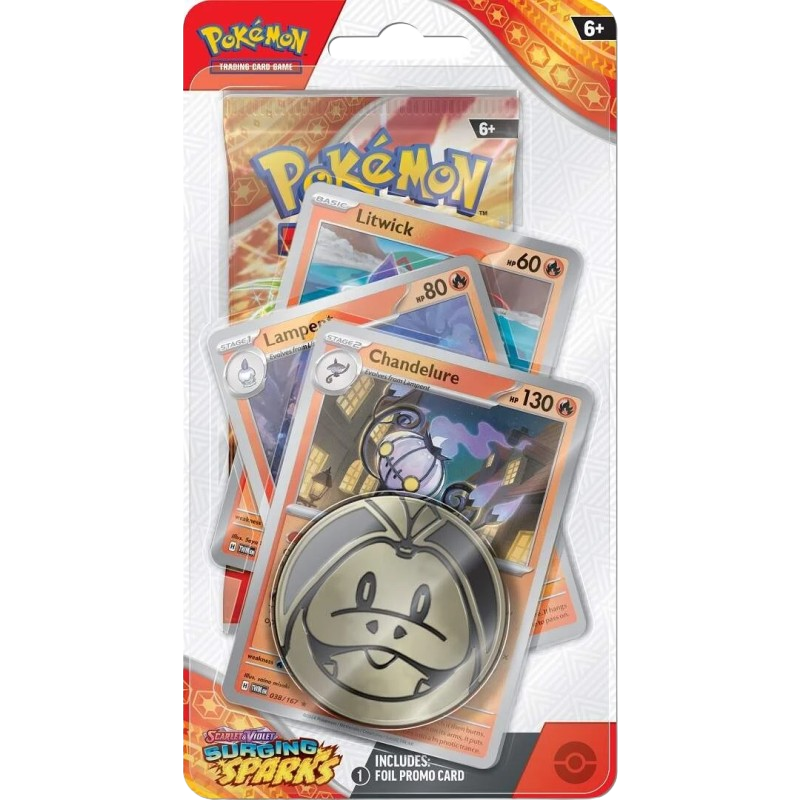 Pokemon TCG - Scarlet & Violet - Surging Sparks - Premium Checklane Blister - Chandelure