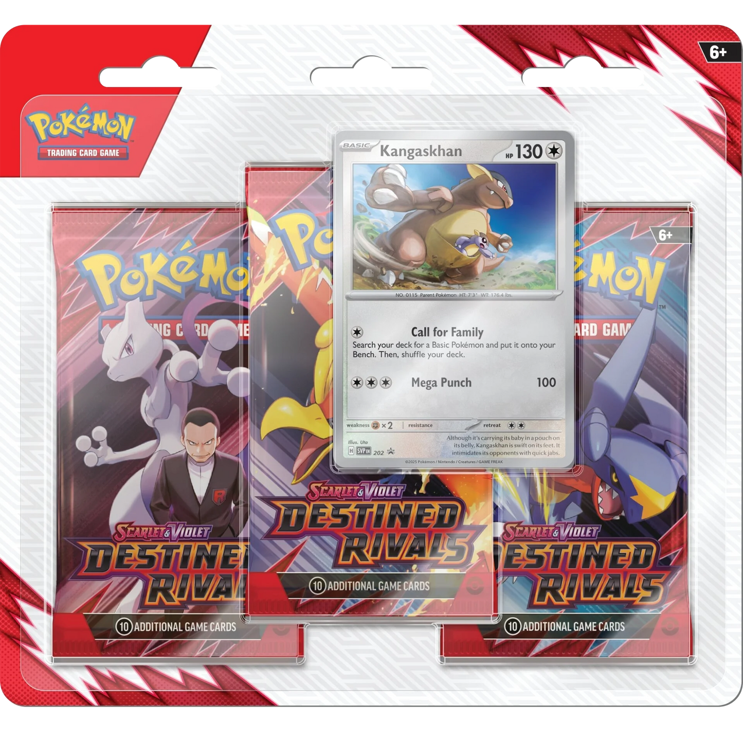 Pokemon TCG - Scarlet & Violet - Destined Rivals - 3-Pack Blister (Kangaskhan)