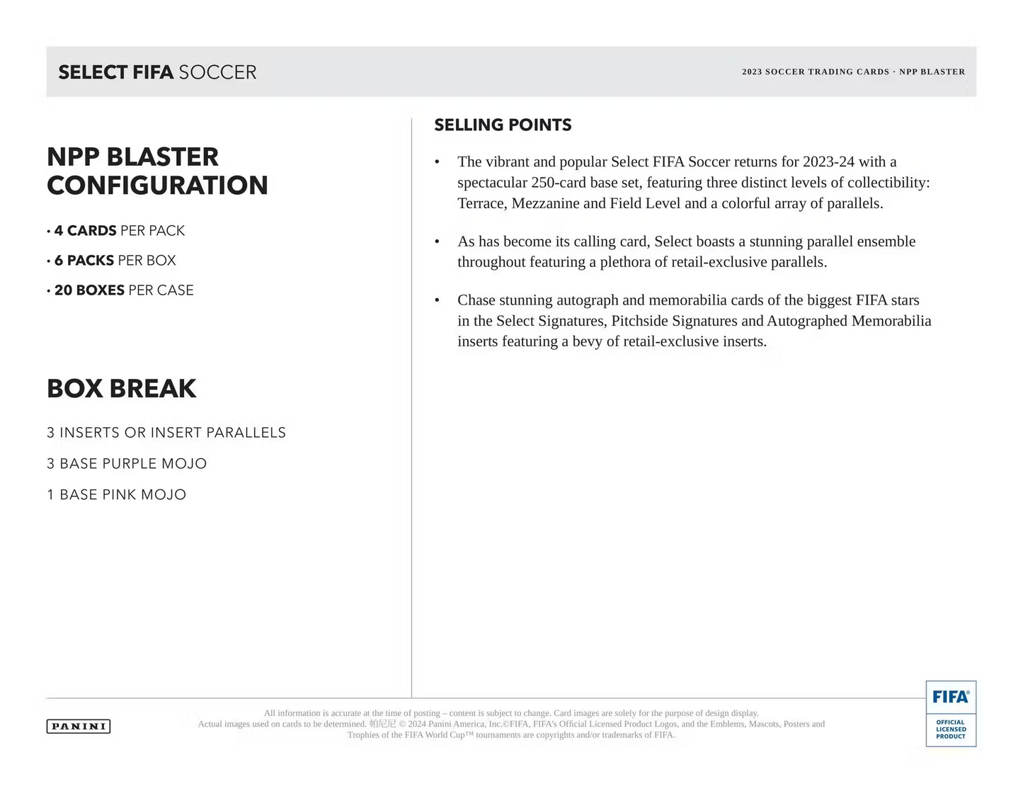 Panini - 2023/24 Select FIFA Football (Soccer) - Blaster Box