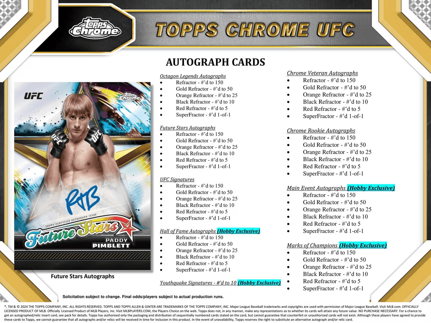 Topps - 2024 Chrome UFC - Hobby Box